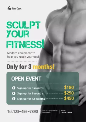 Grey Modern Fitness Promotion Poster