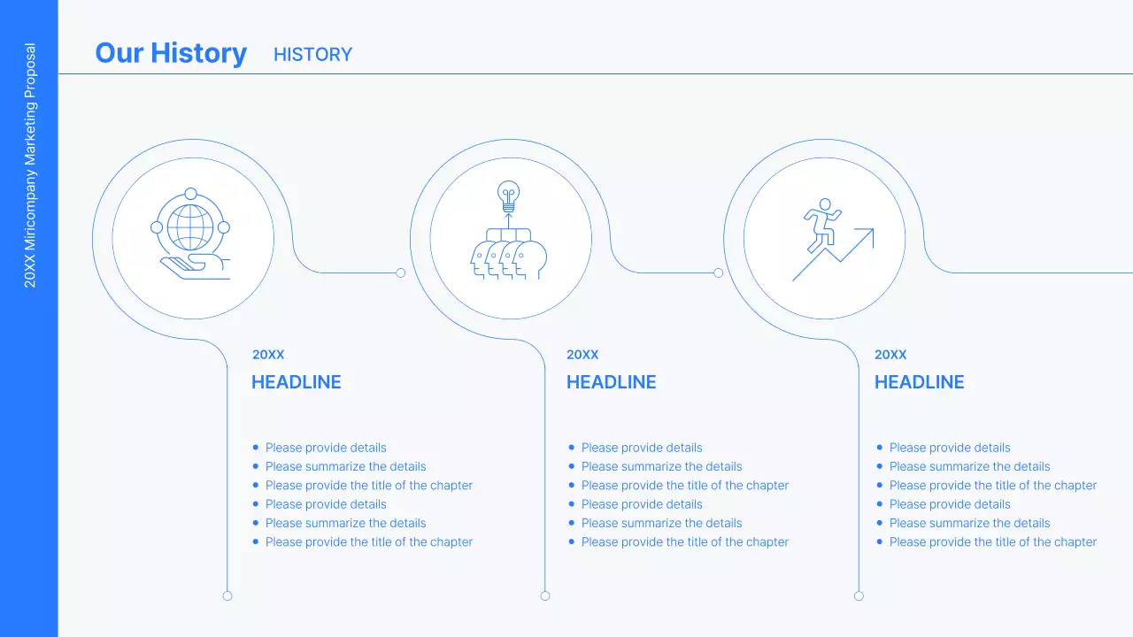 Business concept kit with blue, minimalist and simple lines