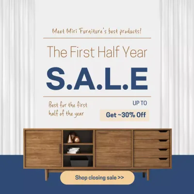 Blue and Clean Furniture Sale Event