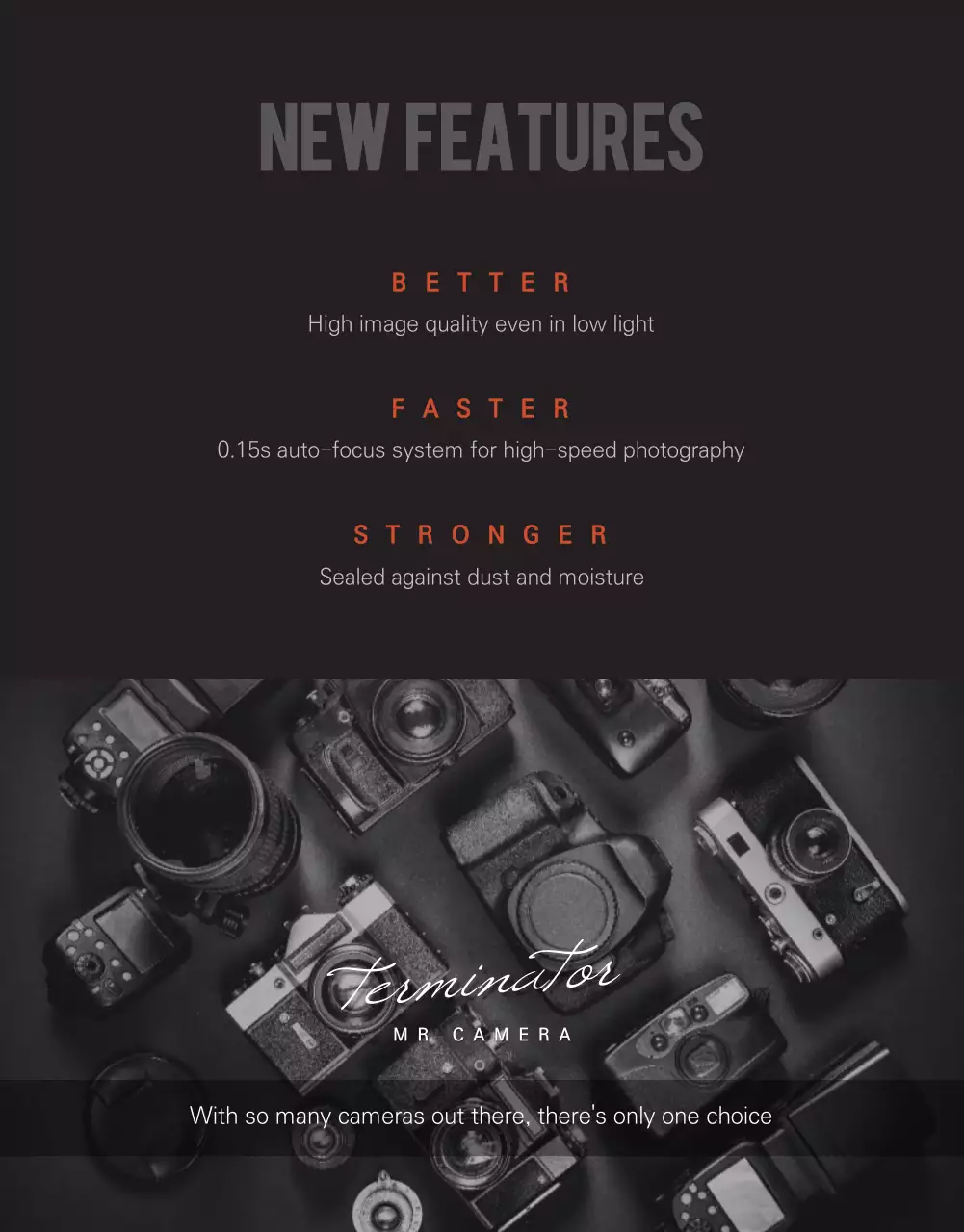 Black Modern Camera Promotion Poster