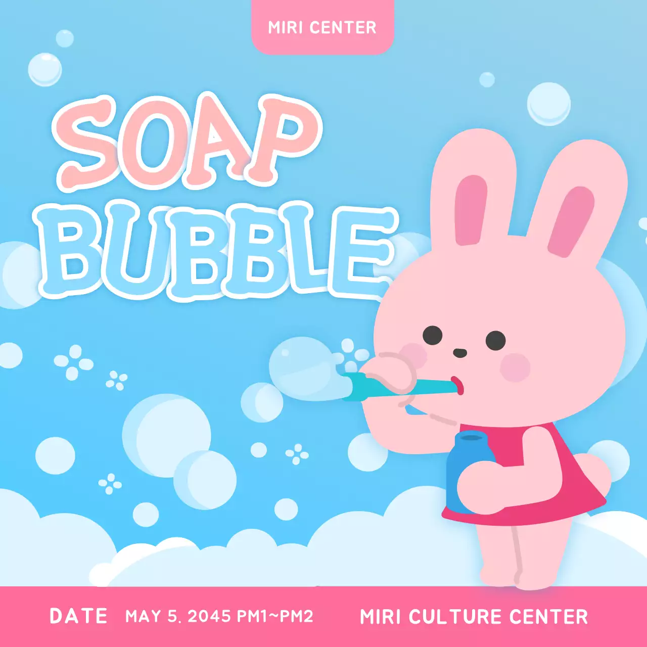 Blue Animation Event Announcement Social Media Post