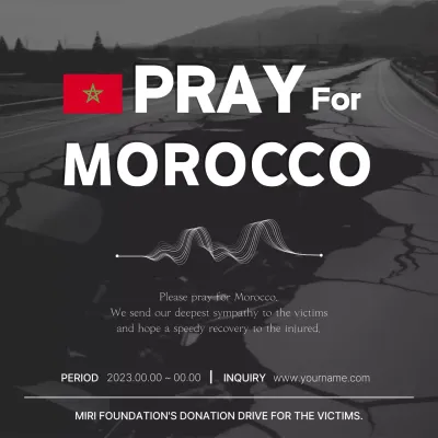 Black Minimal Donation Announcement Social Media Post