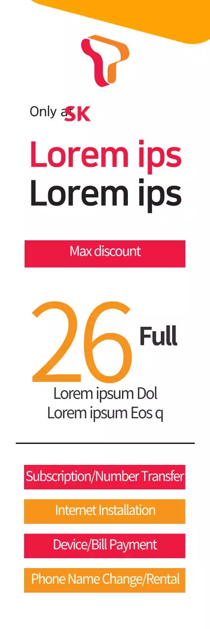 Banner de promoção de telecomunicações moderno laranja