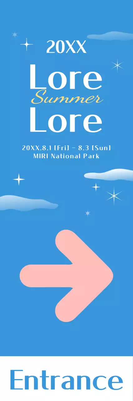 Summer festival design with light blue and pink singers illustration