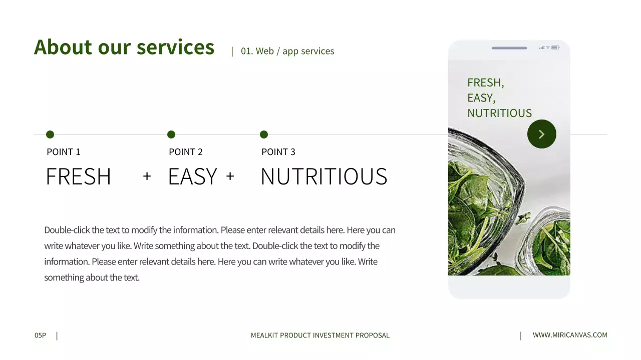 Investment proposals for gray millkit products in green