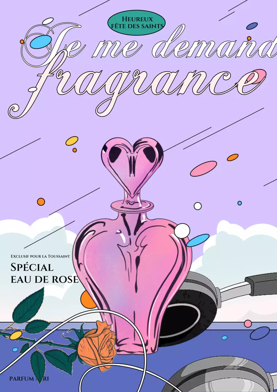 Parfum de jour pour adultes, violet, coloré, urbain et pop