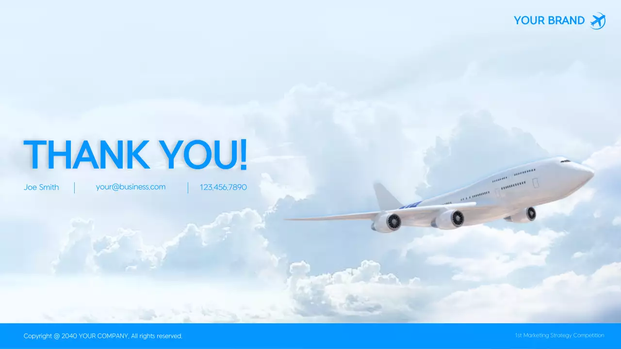 Blue Modern Airline Promotion Presentation