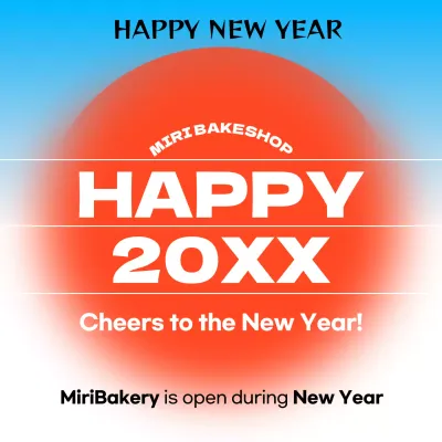 New Year's greetings in red