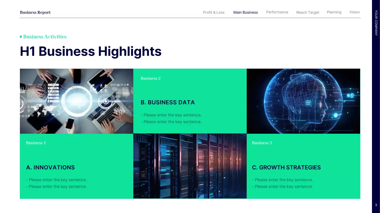 Navy Modern Business Report Presentation