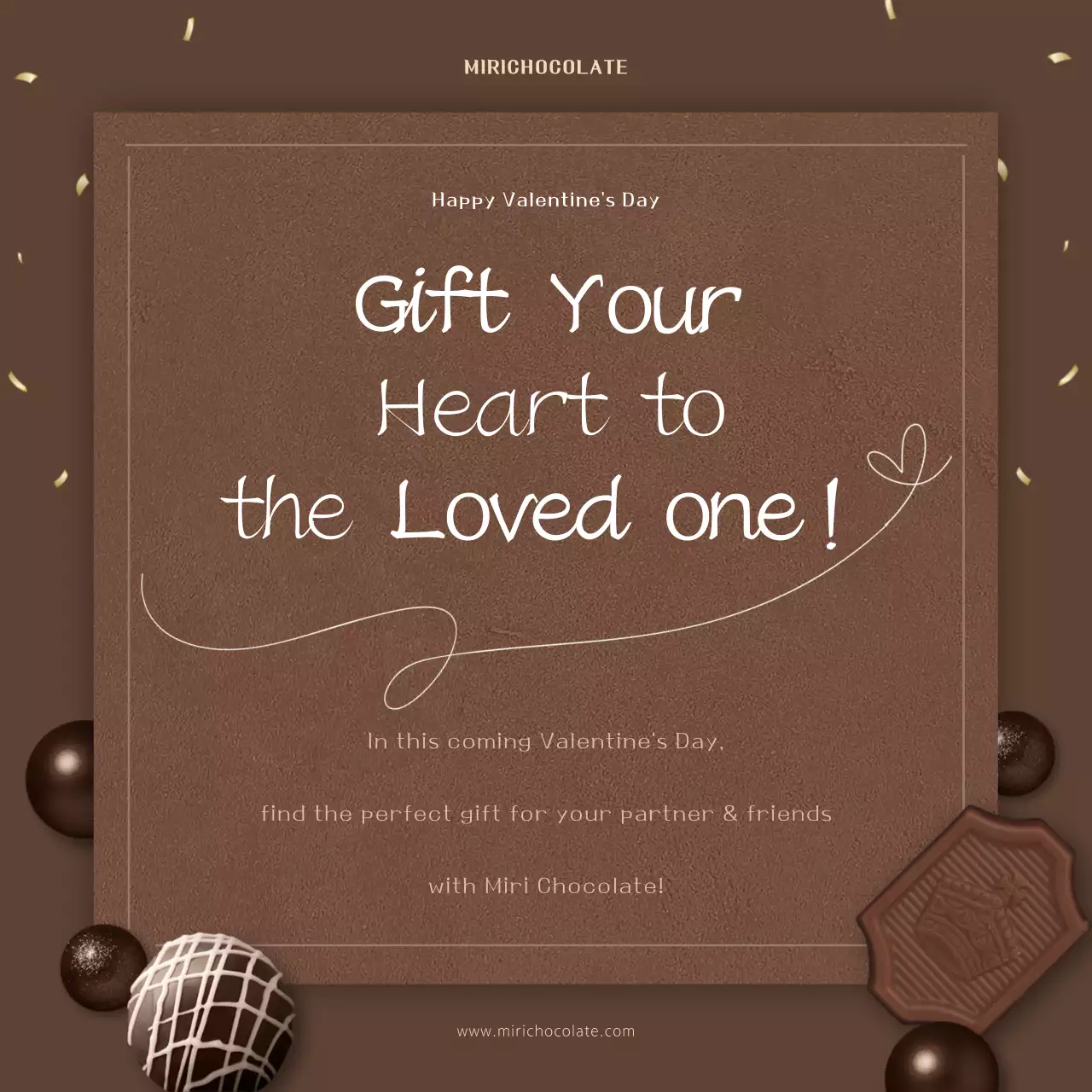 A luxurious chocolate-colored Instagram feed for Valentine's Day