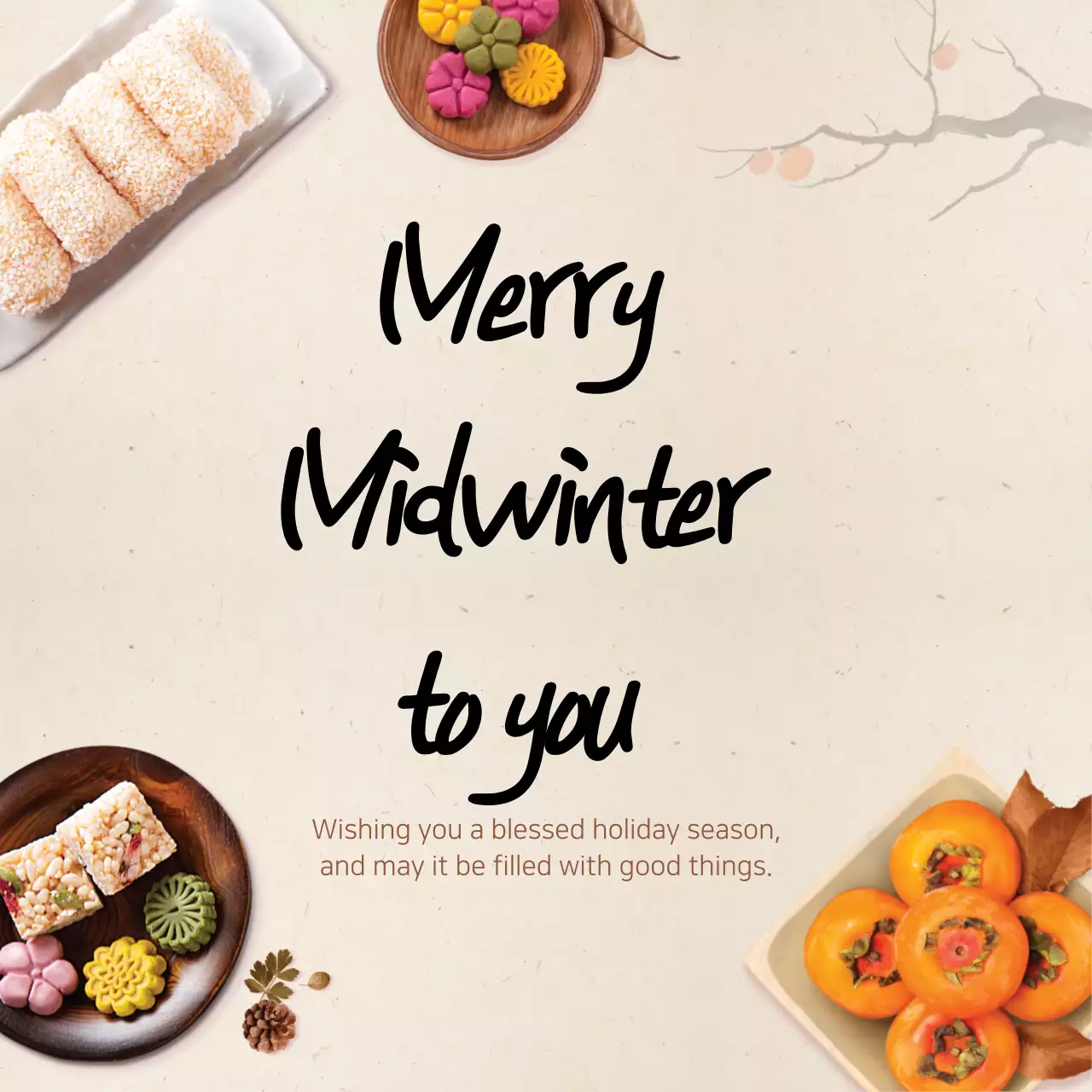 Biểu ngữ chúc mừng ngày lễ truyền thống màu be