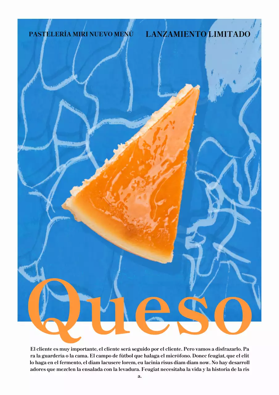 Menú de la cafetería Blue and Yellow Bakery