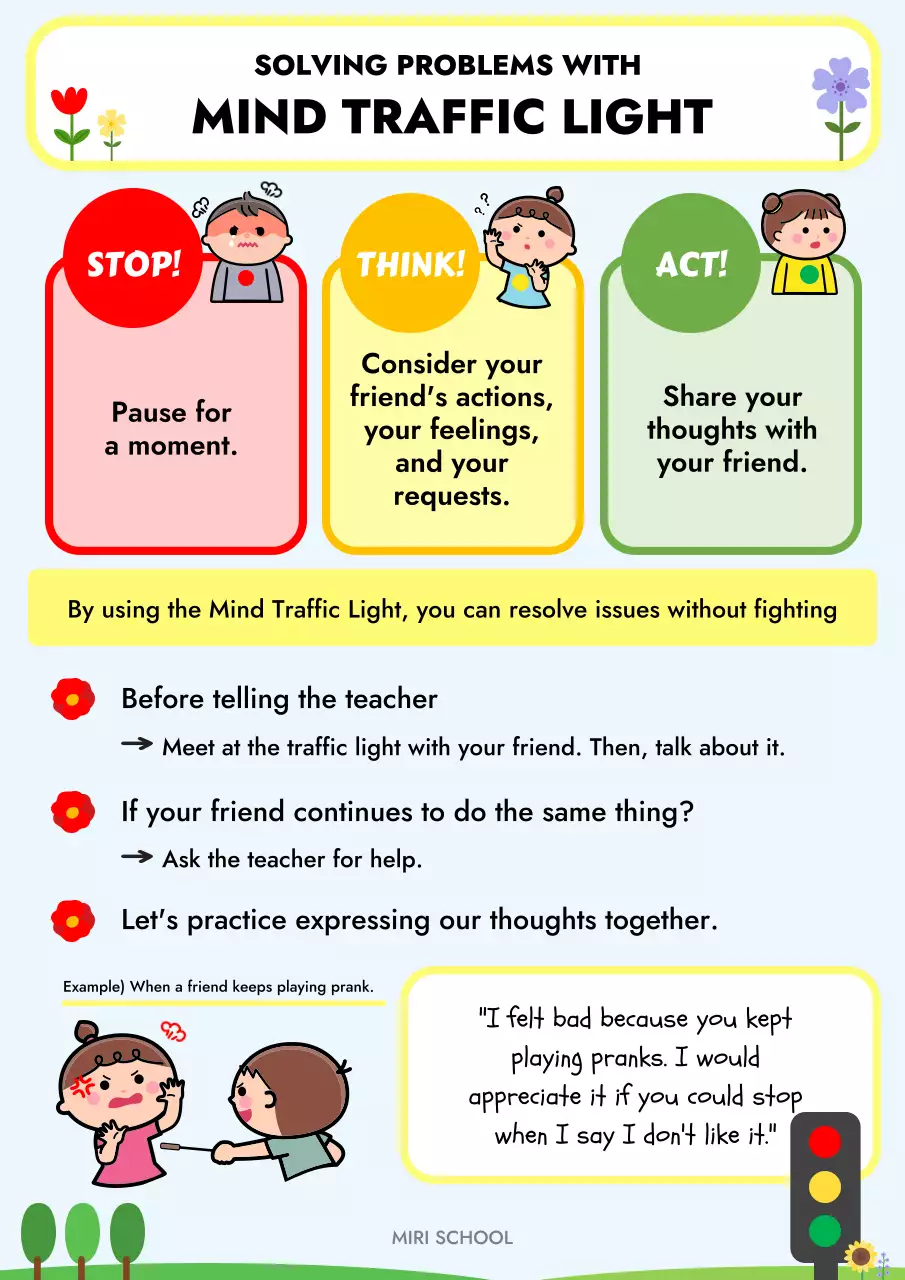 Colorful Simple Conflict Resolution Guide Poster