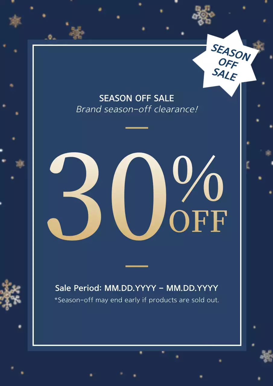 Navy Minimal Sale Promotion Poster