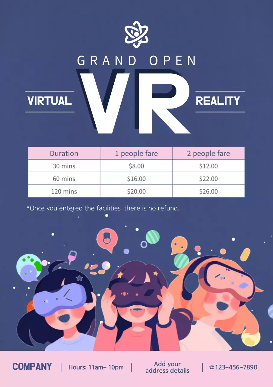 Blue Trendy Vr Promotion Poster