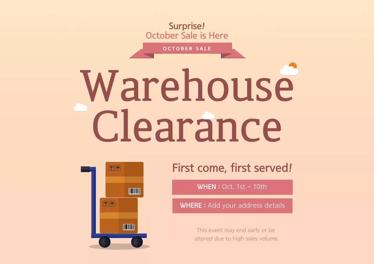 Beige Simple Sale Promotion Poster