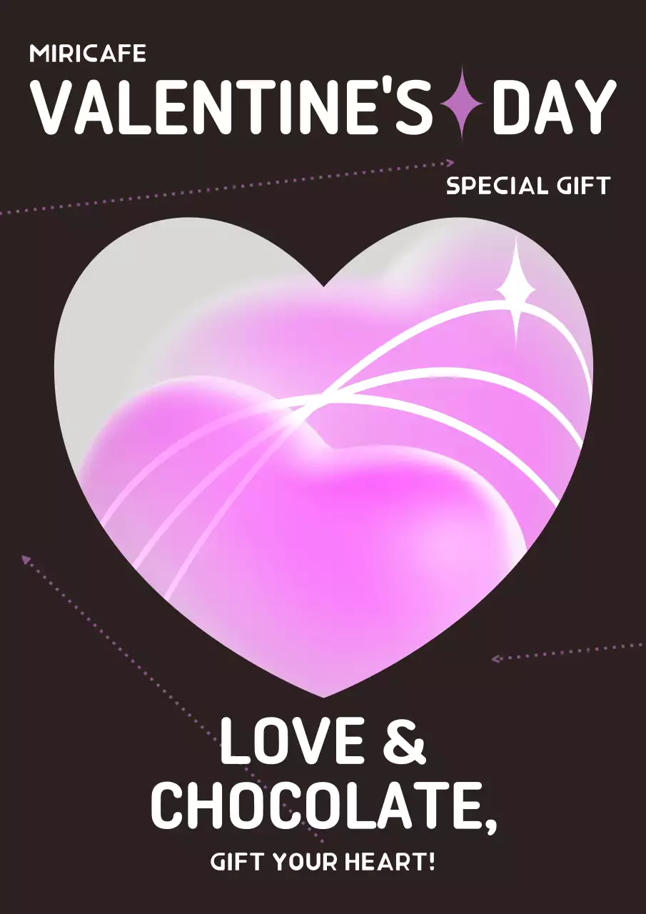 Valentine's Day with a brown and pink heart concept