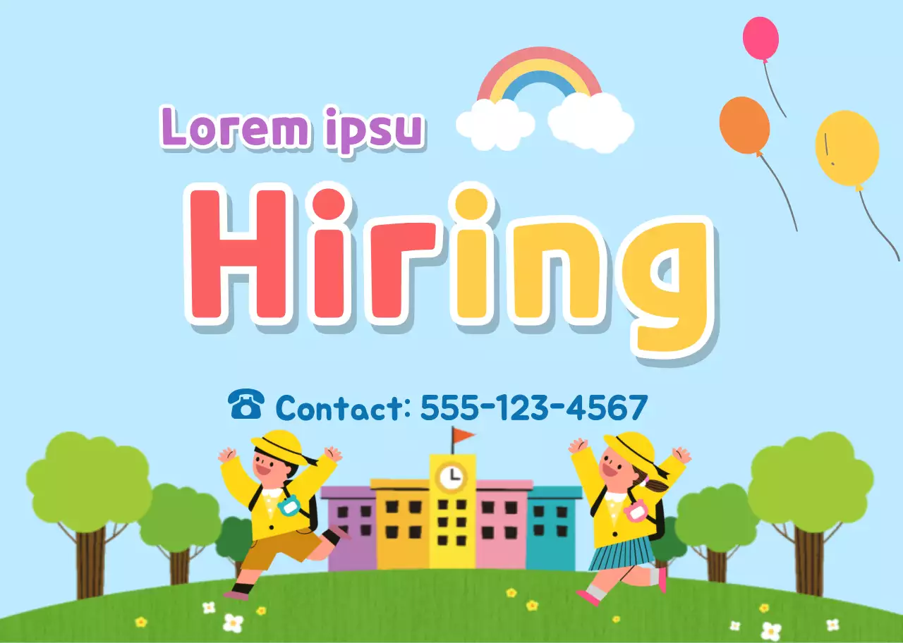 Tuyển dụng trẻ em khuyến mãi xanh da trời xanh dễ thương