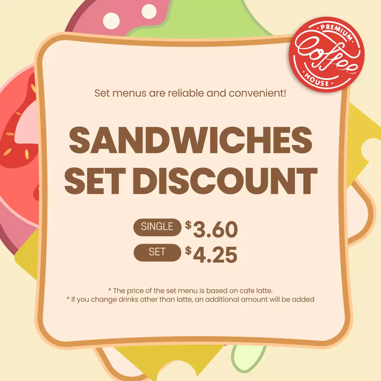 Beige Retro Sandwich Promotion Social Media Post