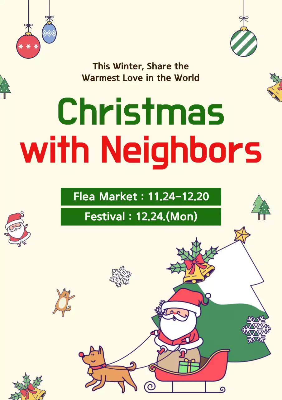 Red Traditional Christmas Event Promotion Poster