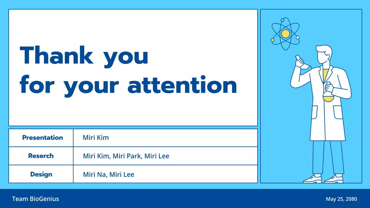 Light blue and yellow line illustration clean science experiment education class presentation theme