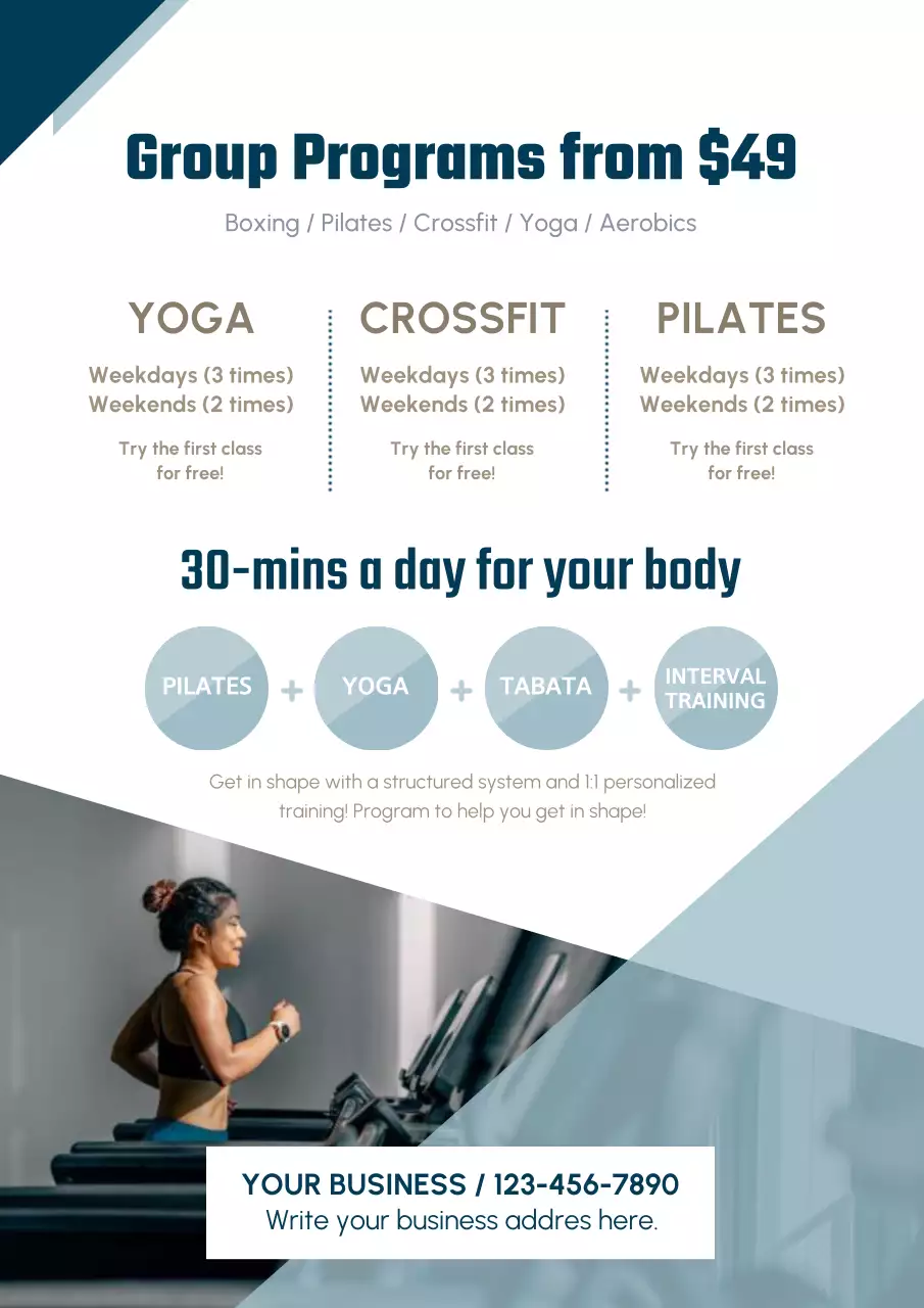 Teal Modern Fitness Promotion Poster