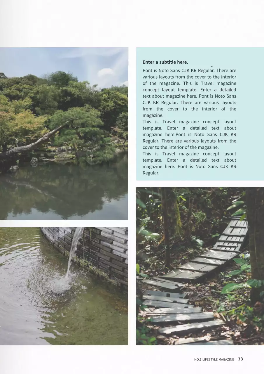 A bundle of layouts with a refreshing travel magazine concept