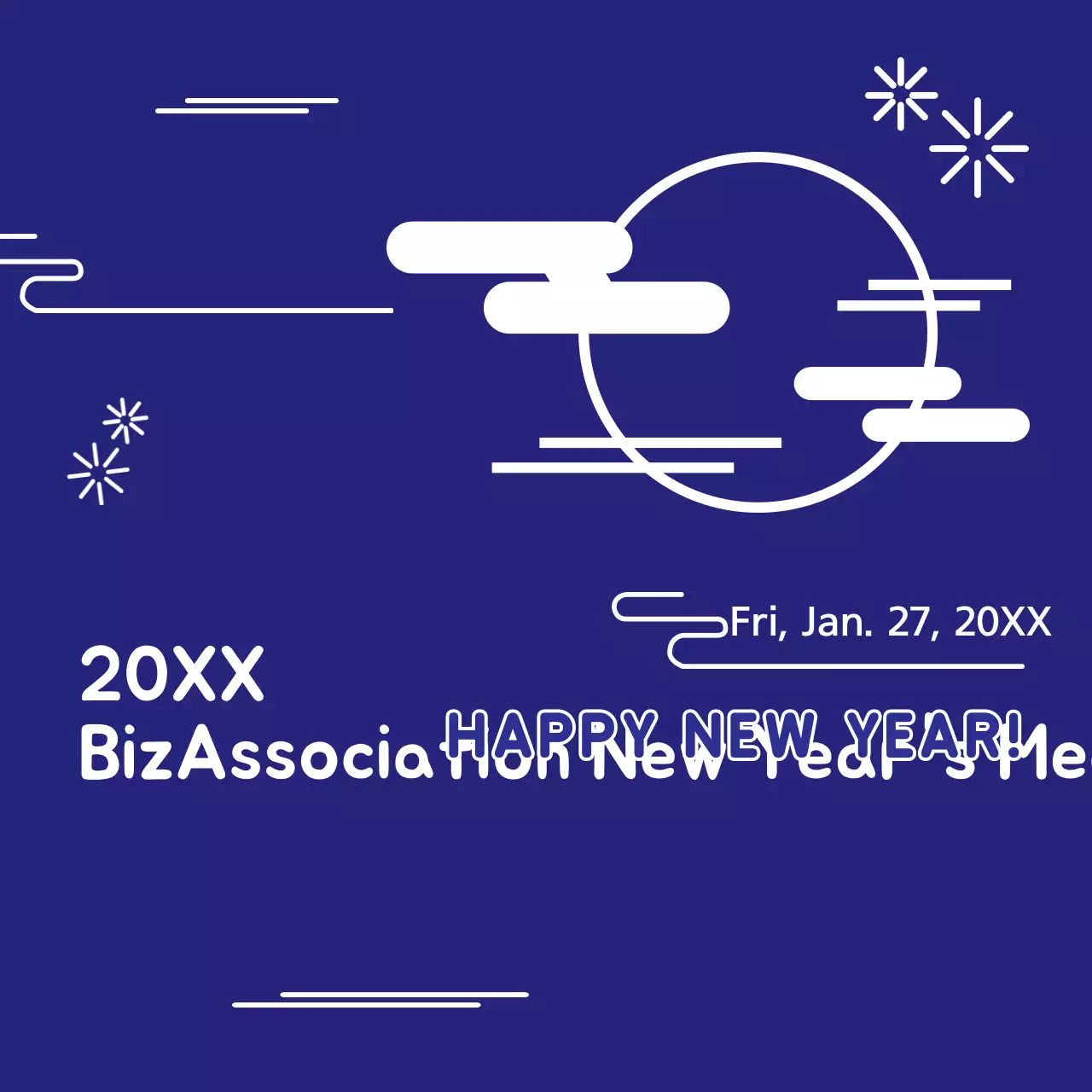 Blue Modern New Year Event Banner