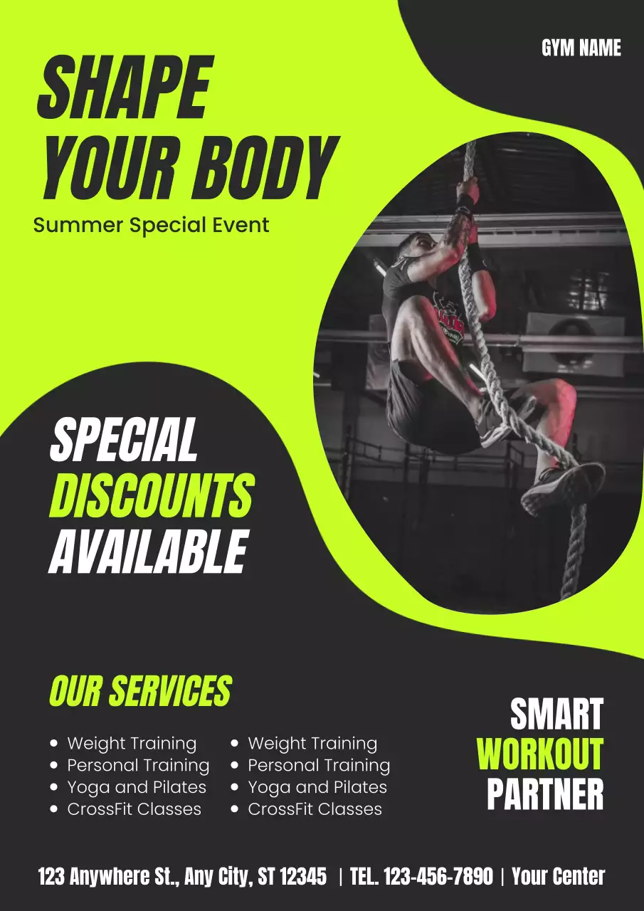 Neon Trendy Workout Promotion Poster