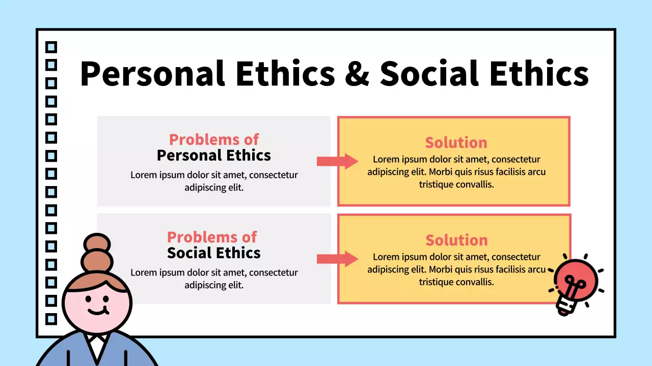 Bright and cute illustrations of life and ethics