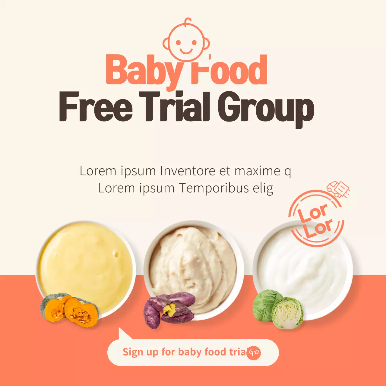 Beige Simple Baby Food Promotion Banner