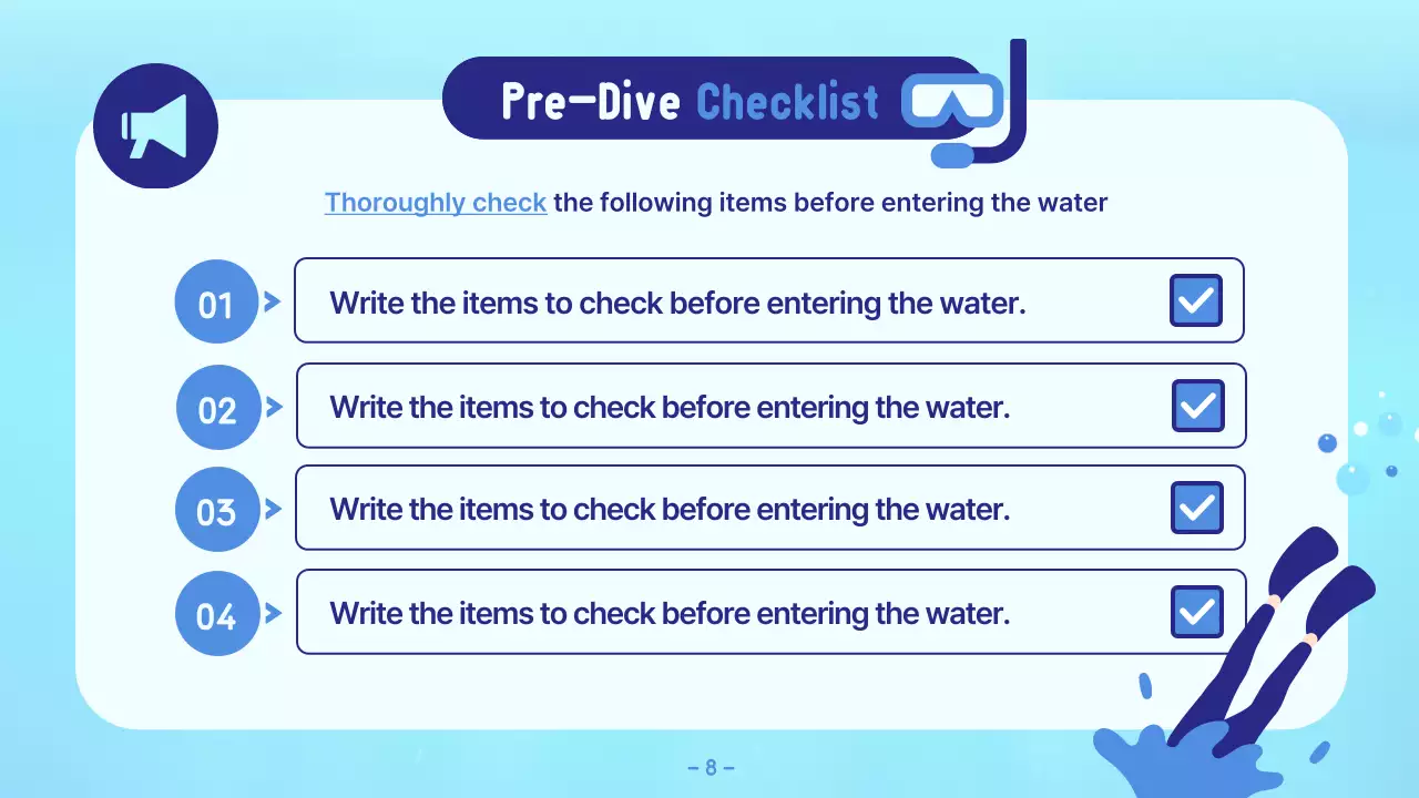 블루 모던 스쿠버 가이드 프레젠테이션