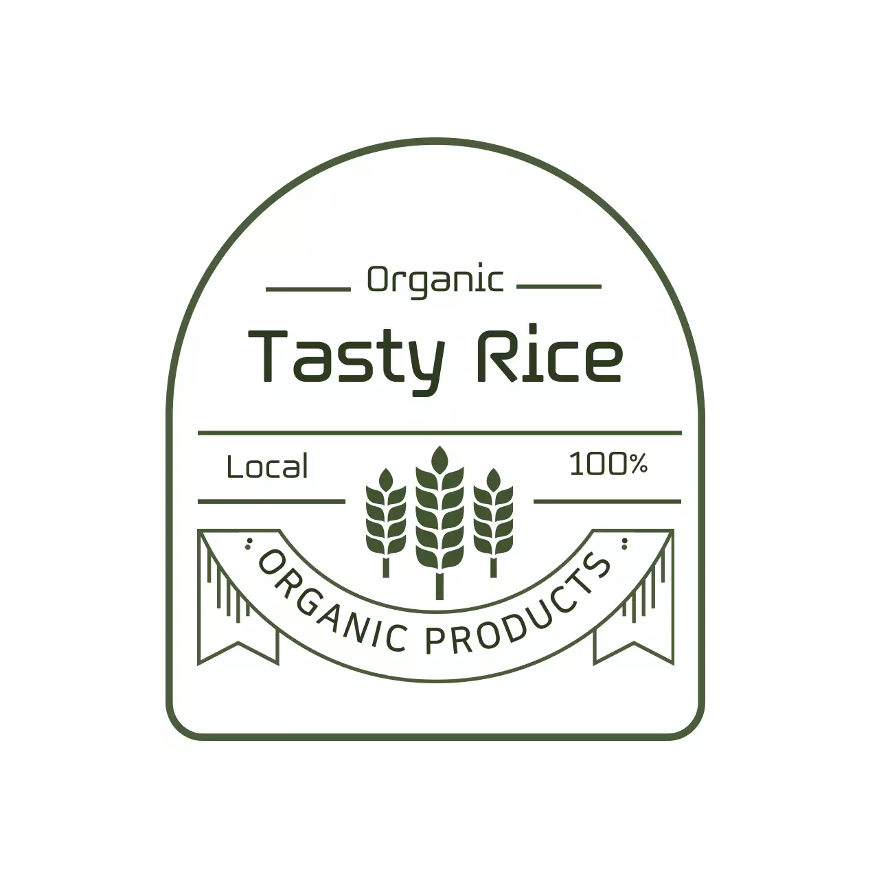 Label Beras Vintage Hijau