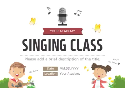Beige Playful Singing Class Invitation Poster