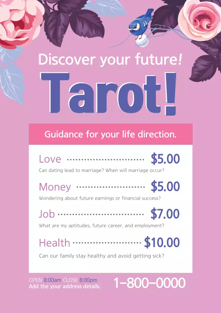 Pink Aesthetic Tarot Promotion Poster