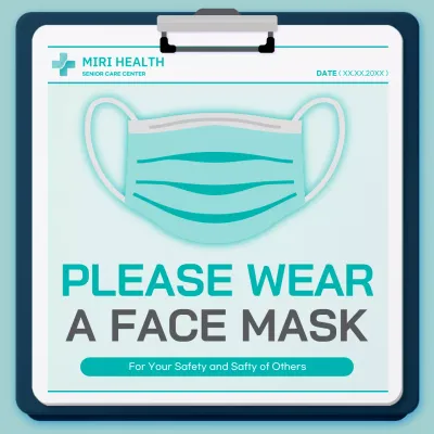 Minty Clean Hospital Chart Concept Mask Wearing Instructions