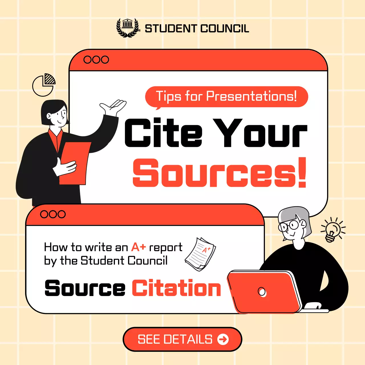 Red Modern Citation Guide Social Media Post