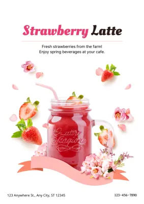 Pink Modern Beverage Promotion Poster
