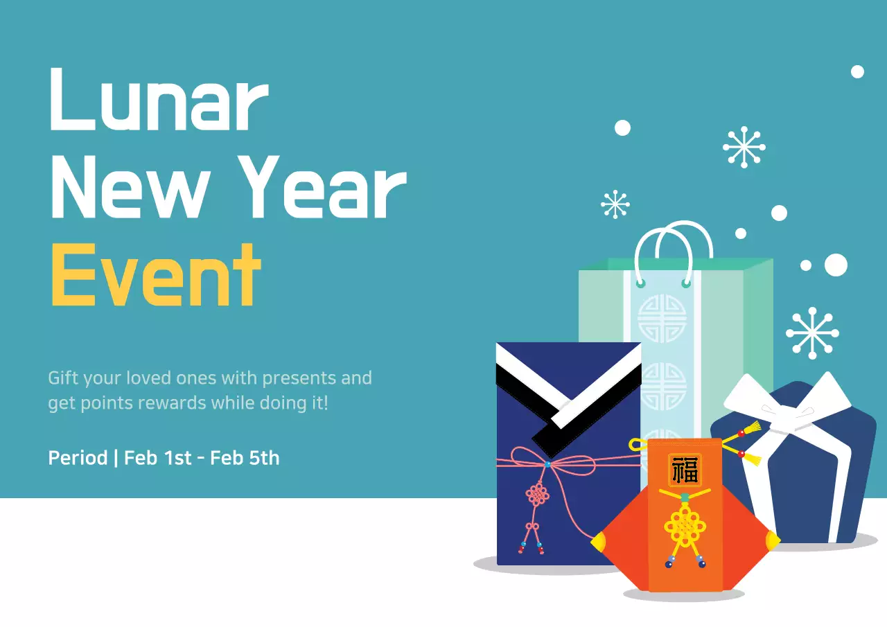 Teal Modern New Year Promotion Poster