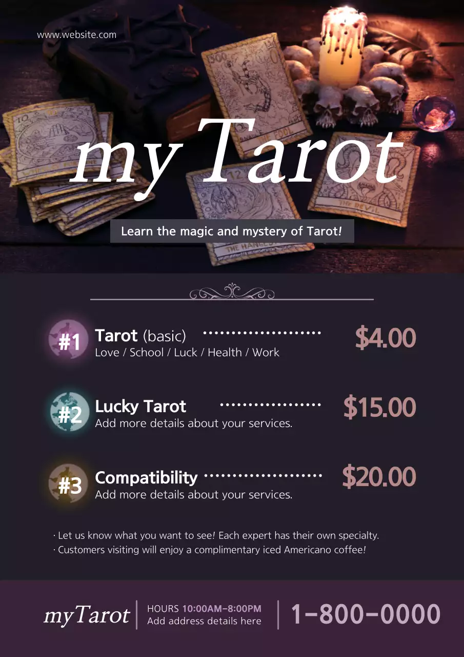 Purple Vintage Tarot Promotion Poster