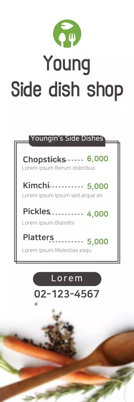 Banner de menu de acompanhamento minimalista verde