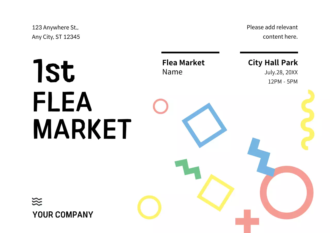 Poster Pengumuman Pasar Loak Minimal Putih