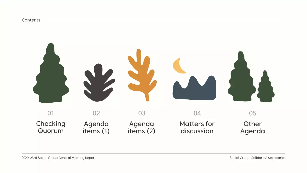 Clean AGM report with cute green illustrations