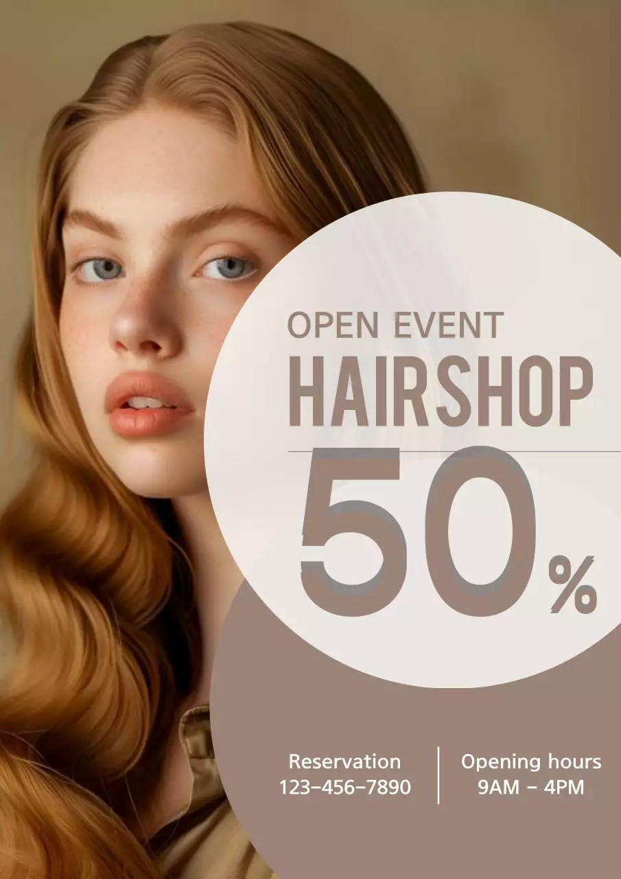 Beige Elegant Hair Promotion Poster