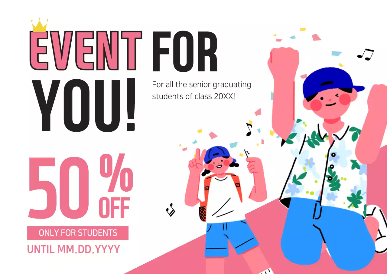 Pink Trendy Student Event Promotion Poster