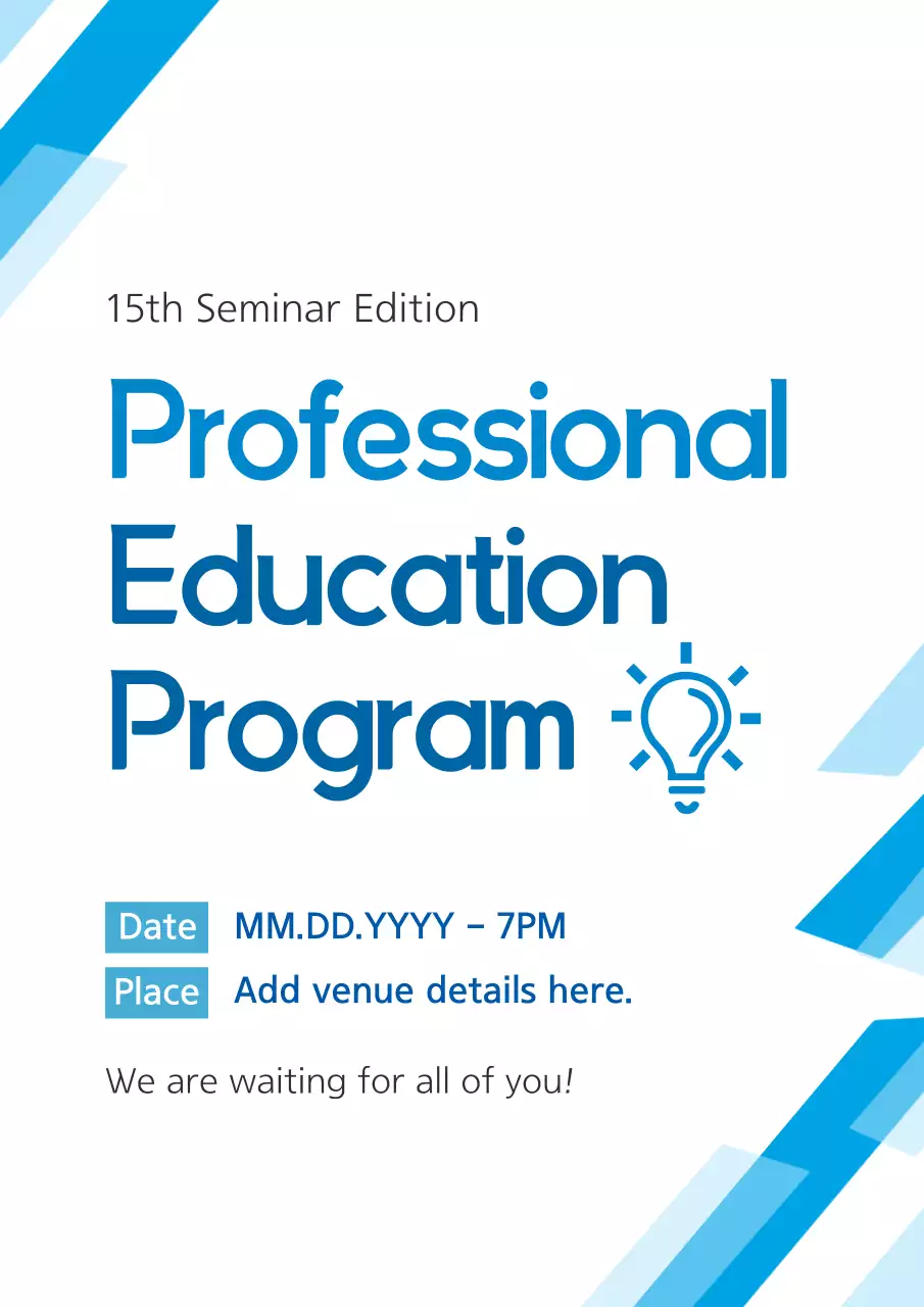 Blue Modern Education Event Poster