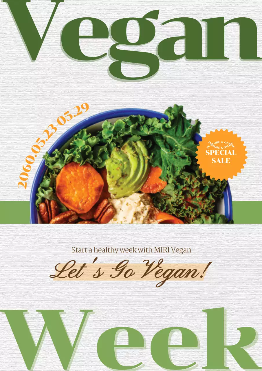 Green Modern Vegan Promotion Poster