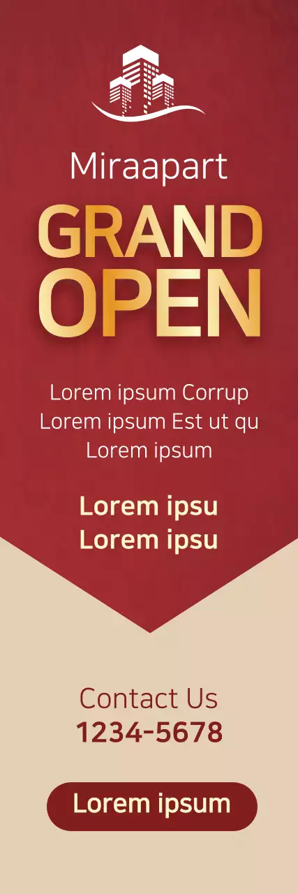 Banner de promoção de apartamento moderno vermelho