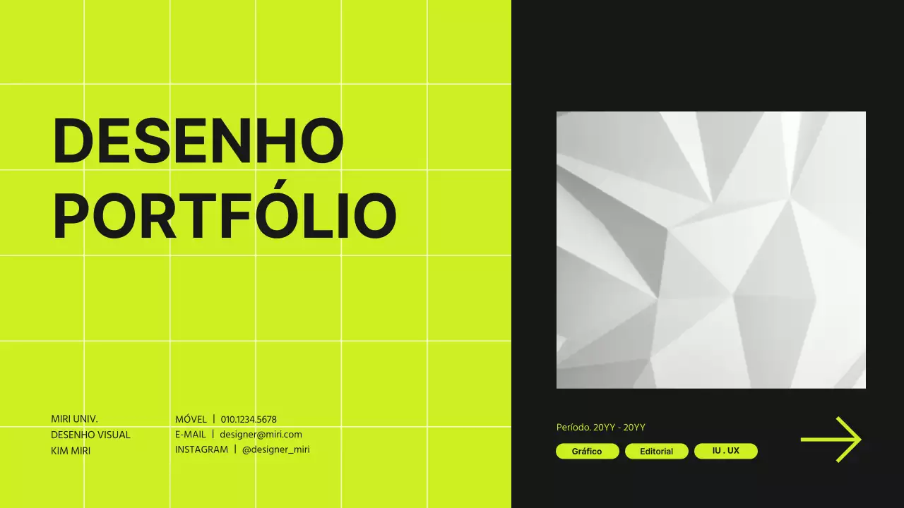 Conceito de grelha para uma carteira de designer em verde lima e preto