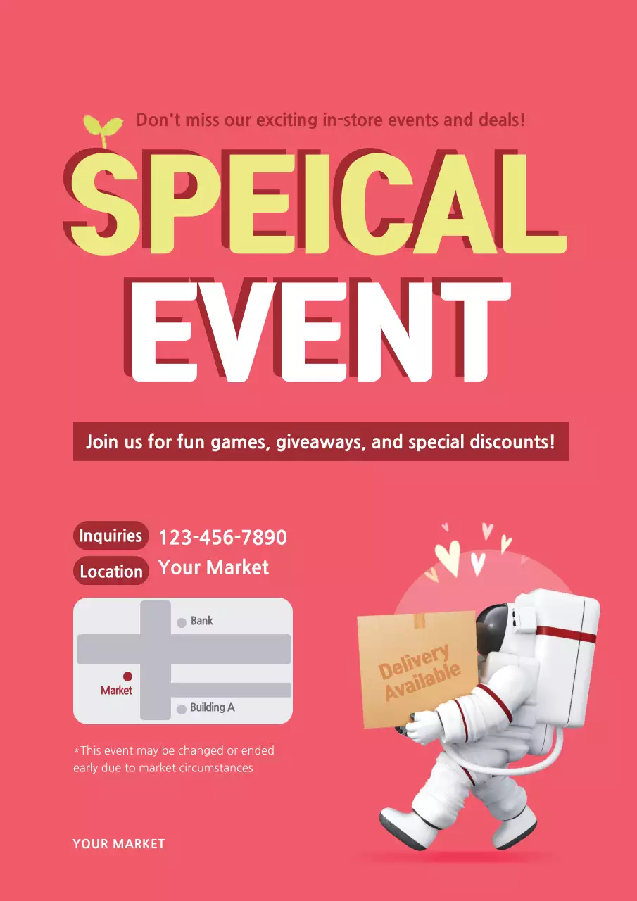 Red Trendy Event Promotion Poster